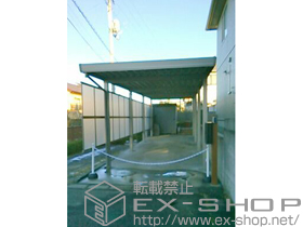 のカーポート テリオスポートIII 1500 縦連棟 角柱8本仕様 積雪〜50cm対応＋サイドパネル(ポリカーボネート) 標準タイプ2段 施工例