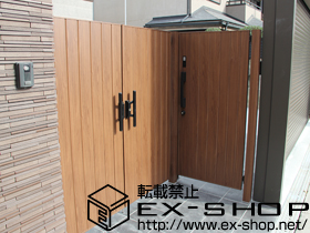 の門扉 ジオーナ門扉 TA型 片開き マテリアルカラー 柱使用 施工例