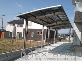 のカーポート カーブポートシグマIII 縦連棟 積雪〜20cm対応+カーブポートシグマIII 着脱式サポート+カーブポートシグマIII 耐風圧オプション 施工例