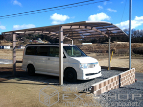 のカーポート カーブポートシグマIII ワイド 積雪〜20cm対応 施工例