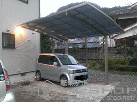 のカーポート カーブポートシグマIII 積雪〜20cm対応＋収納式物干し　標準　2本入り 施工例