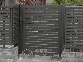 の門扉 シャレオR3型 片開き　柱使用 施工例