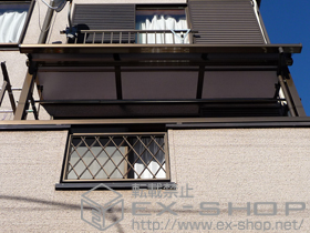 のバルコニー・ベランダ屋根 ライザーテラスII R型 屋根タイプ 単体 積雪〜20cm対応+吊下げ物干し 標準 2本入 施工例