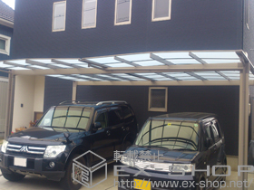 のカーポート エックスルーフ ワイド 積雪〜20cm対応 施工例