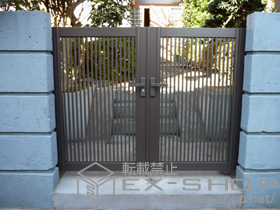 の門扉 プリレオR2型門扉 両開き 柱使用 施工例