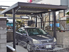 のカーポート ジーポートneo Aタイプ 角柱4本 標準鼻隠し 積雪〜100cm対応 施工例