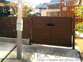 の門扉 スタンダード門扉3型 両開き 門柱使用 施工例