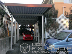 のカーポート ジーポートneo Aタイプ 縦連棟 角柱8本仕様 標準鼻隠し 積雪〜100cm 施工例