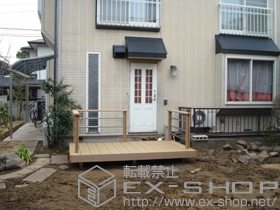 のウッドデッキ レストステージ 幕板納まり＋デッキフェンス（横ビームパネル T-8・4スパン） 施工例