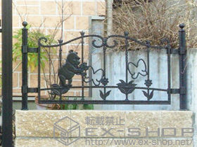 のフェンス・柵 ディズニーフェンス プーさんA型 飾り間柱式 施工例