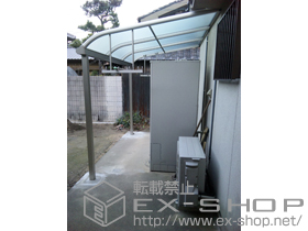 のテラス屋根 プレシオステラス R型 テラスタイプ 単体 積雪〜20cm対応＋吊り下げ式物干し 標準 施工例