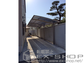 のカーポート カーブポートシグマIII 縦連棟 積雪〜20cm対応+カーポートライト(PJ-12)+カーブポートシグマ?　着脱式サポート柱 施工例