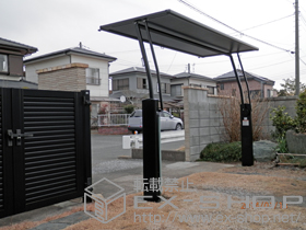 のカーゲート エクスラインアップゲート 8型 手動式 30-12H 施工例