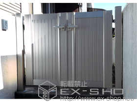 の門扉 エクスライン門扉8型 両開き　門柱使用 施工例