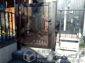 の門扉 プリレオ R2型 片開き　柱使用 施工例