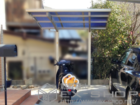 のサイクルポート・駐輪場 プレシオスポート ミニ 積雪〜20cm対応＋水平式物干し 標準 2本入 施工例