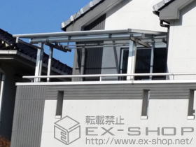 のバルコニー・ベランダ屋根 ヴェクターテラス F型 屋根タイプ 単体 積雪〜20cm対応＋吊り下げ式物干し　標準　2本入り 施工例