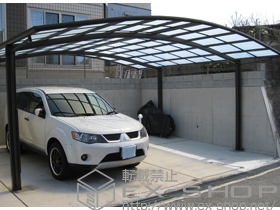 のカーポート カーブポートシグマIII ワイド 積雪〜20cm対応＋柱ガード 1本入 施工例