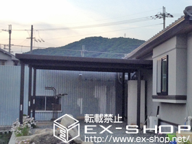 のカーポート テリオスポートIII 1500 2台用 奥行延長 6本柱 積雪〜50cm対応 施工例