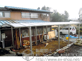 のカーポート カーブポートシグマIII ワイド 縦連棟 積雪〜20cm対応 施工例