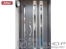 の玄関ドア リシェントK4仕様 22親子ランマなしR300型 施工例