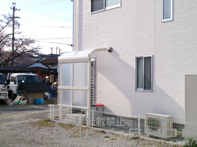 のテラス屋根 ヴェクターテラス R型 テラスタイプ 単体 積雪〜20cm対応+前面パネル 施工例