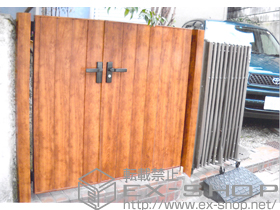 の門扉 ジオーナ門扉TA型 両開き親子 柱使用 施工例