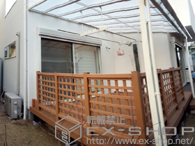 のテラス屋根 ライザーテラスII R型 テラスタイプ 単体 積雪〜20cm対応＋吊り下げ物干し ワイド 標準 2本入 施工例