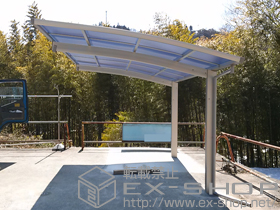 のカーポート プレシオスポート 積雪〜20cm対応＋着脱式サポート柱　2本入り 施工例