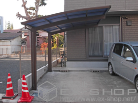 のカーポート プレシオスポート 積雪〜20cm対応＋収納式物干しセット2型 2本入 施工例