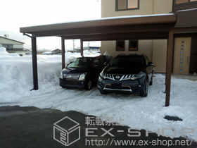 のカーポート ジーポートneo 積雪100cmBタイプ 2台用 角柱6本 積雪〜100cm対応 施工例