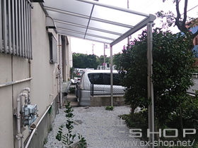 のテラス屋根 ヴェクターテラス F型 テラスタイプ 単体 積雪〜20cm対応+ヴェクターテラス 屋根ふき材補強部品 施工例