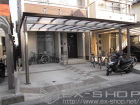 のカーポート アーキデュオ プレミアムワイド マテリアルカラー 積雪〜20cm対応 施工例