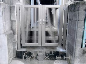 の門扉 プリレオR2型門扉 両開き 柱使用 施工例