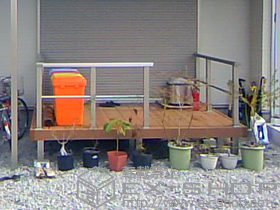 のウッドデッキ リウッドデッキ200+シンプルモダンデッキフェンス8型 施工例