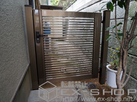 の門扉 プリレオ R1型 片開き 柱使用 施工例