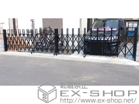 のカーゲート トリップゲート PB型 ノンレール 両開き 70W 施工例