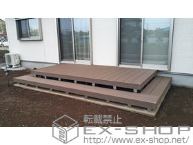 のウッドデッキ リウッドデッキ 200+段床セット 1段 正面・両側面タイプ 施工例