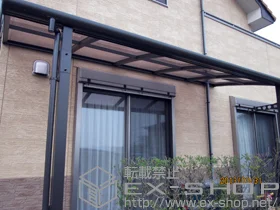 LIXIL リクシル(トステム)のテラス屋根 パワーアルファ L型 テラスタイプ 単体 積雪〜30cm対応+柱位置固定タイプ(柱2本)/ロング柱 施工例