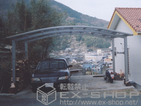 のカーポート レイナツインポート 積雪〜20cm対応+水平式物干し 2本入 施工例