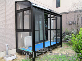 のテラス囲い・サンルーム ほせるんですII R型 床納まり(ランマ無) 積雪〜20cm対応 施工例