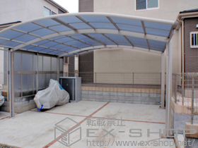 のカーポート レイナツインポート 積雪〜20cm対応+レイナポート?サイドパネル 施工例