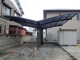 のカーポート カーブポートシグマIII Y合掌 積雪〜30cm対応+カーブポートシグマIII用 着脱式サポート ロング柱23用 施工例