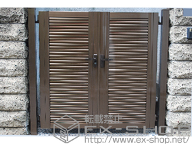 の門扉 シャレオR5型門扉 両開き 柱使用 施工例