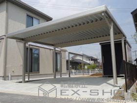 のカーポート レオンポートneo 2台用 角柱4本仕様 積雪〜50cm対応 施工例