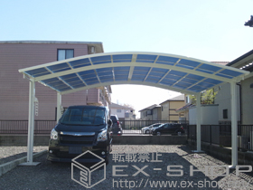 のカーポート レイナツインポートグラン　積雪〜20cm対応＋水平式物干し（カーポート柱用）2本入り 施工例