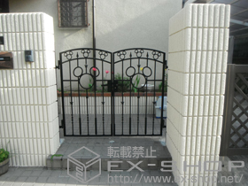 の門扉 ディズニー門扉 ミッキーA型 両開き 施工例