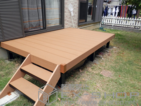 のウッドデッキ リウッドデッキ200+リウッドステップ 5型Tタイプ 施工例