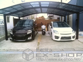 のカーポート レイナツインポート 積雪〜20cm対応＋ 水平式物干し（カーポート柱用） 2本入 施工例