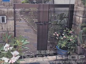 の門扉 エクスライン門扉1型 両開き 柱使用 施工例